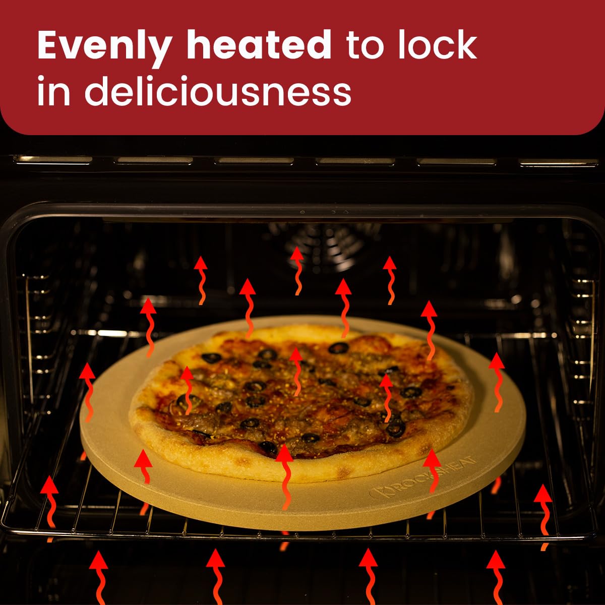 ROCKSHEAT 12" x 0.6" Round Pizza Stone, Cordierite Pizza Stone for Oven Grill BBQ, Food Grade Baking Stone for Pizza and Bread, Outdoor Pizza Accessories for Grilling
