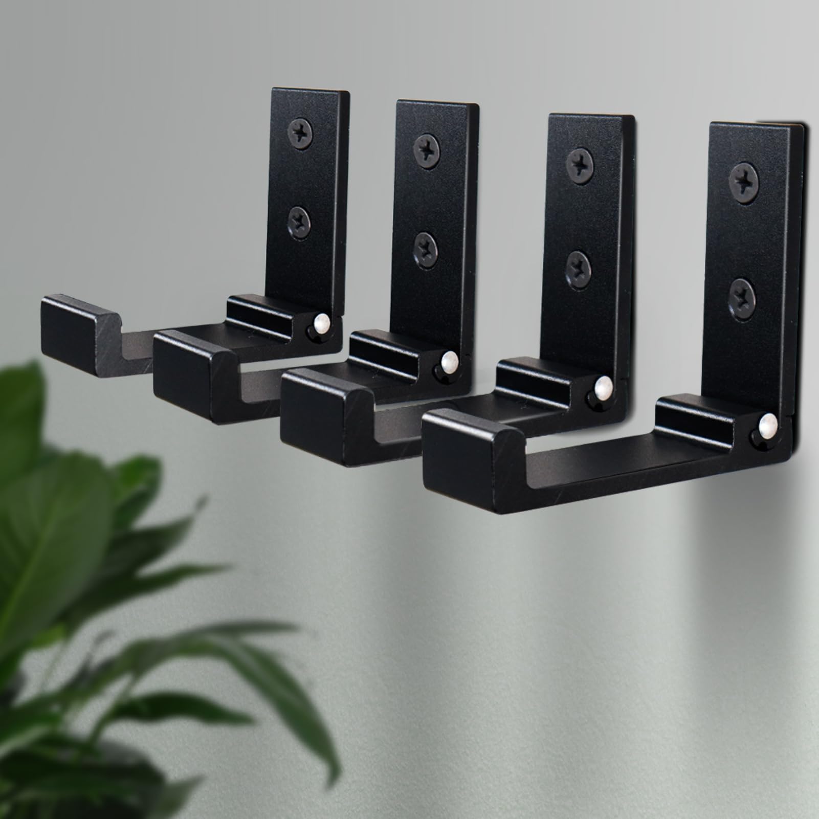 Folding Coat Hooks OHIYO 6Pcs Wall Hooks for Hanging Coat & Bags & Hat & Backpack Black Hooks Wall Mounted Heavy Duty Wall Hooks, Headphones Holder or Wall Hanger Hook (Black)