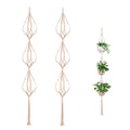 ELANE 2PCS 3-Tier 70" Macrame Plant Hangers Basket Plant Hanger Indoor Outdoor Hanging Plant Holder for Stand Flower Pots Decorations