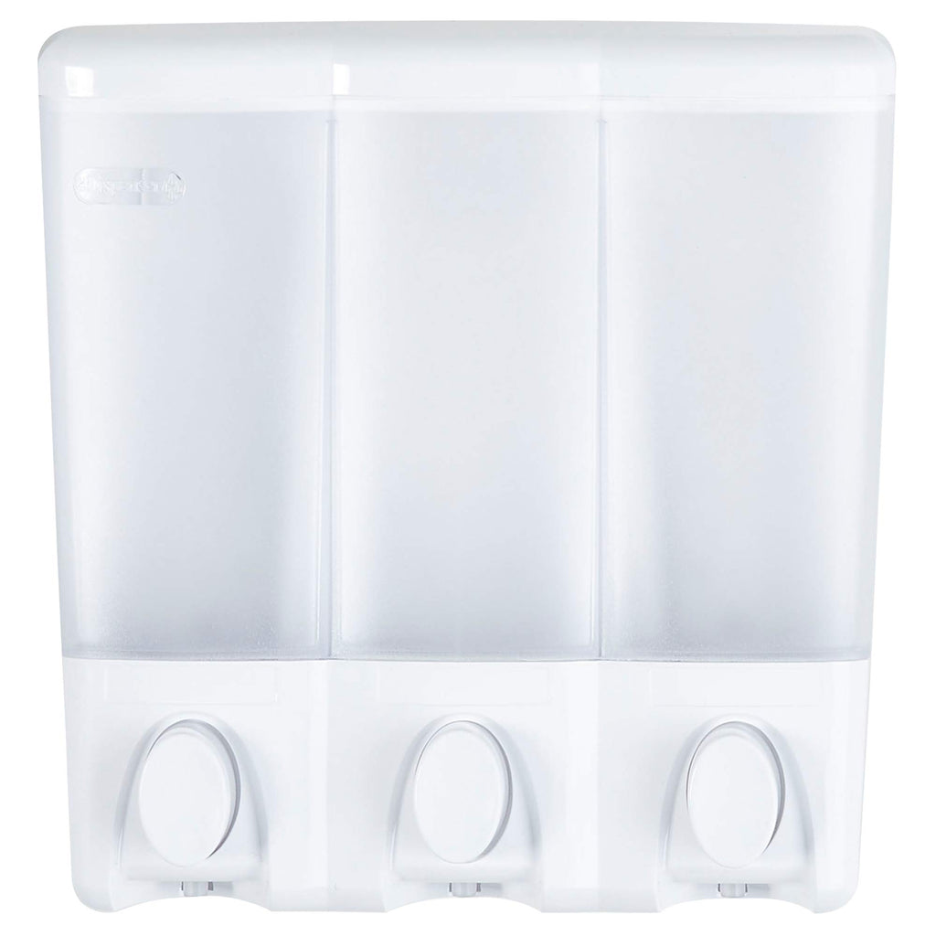 Better Living Products Clear Choice Dispenser Three Chamber Shower Dispenser, White