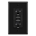 ELECTECK GFCI Outlets 15 Amp, Outdoor Weather Resistant (WR), Decor GFI Receptacles with LED Indicator, Ground Fault Circuit Interrupter, Wallplate Included, ETL Certified, Black