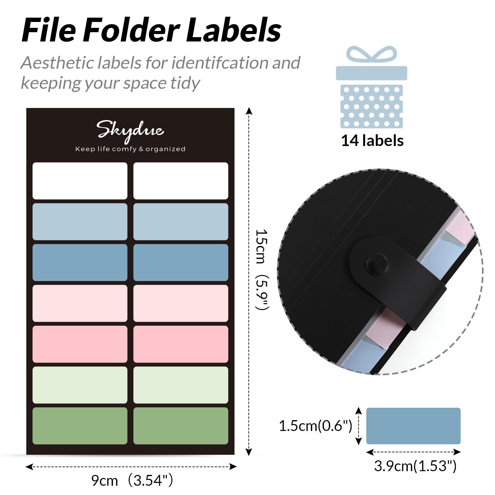 SKYDUE 8 Pockets Accordion File Organizer, Expanding File Folders, Portable Document Paper Organizer, A4 Letter Size, Snap Closure, Pack of 4