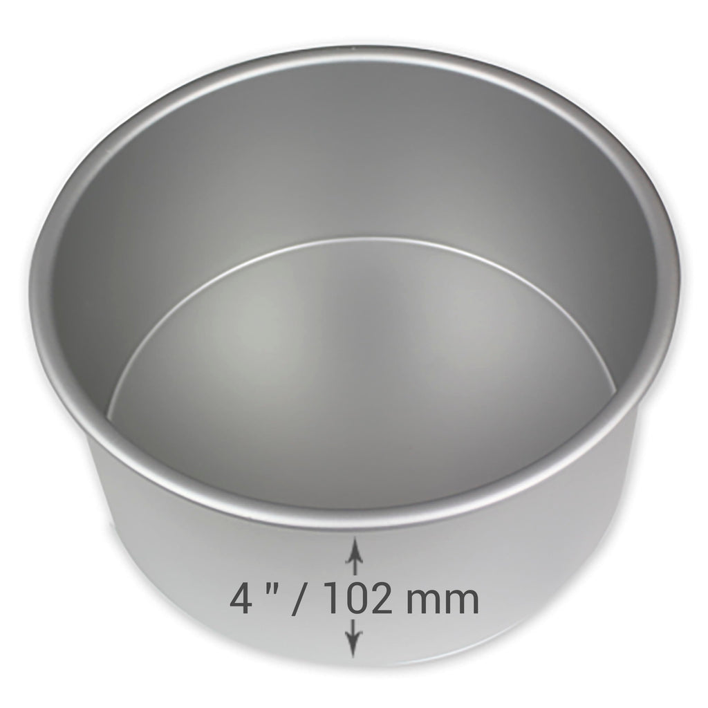 PME RND084 Professional Aluminum Round Cake Pan, 8 x 4, Silver