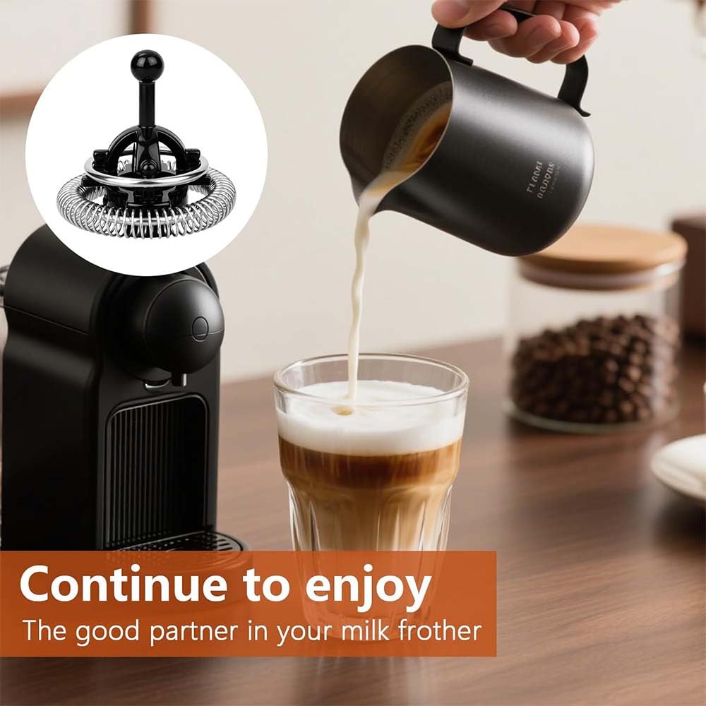2pcs Stainless Steel Milk Frother Whisk Replacement Parts for Nespresso Aeroccino 3 or 4 Plus, Durable ABS Material Frothing Accessories with Rust Proof Design