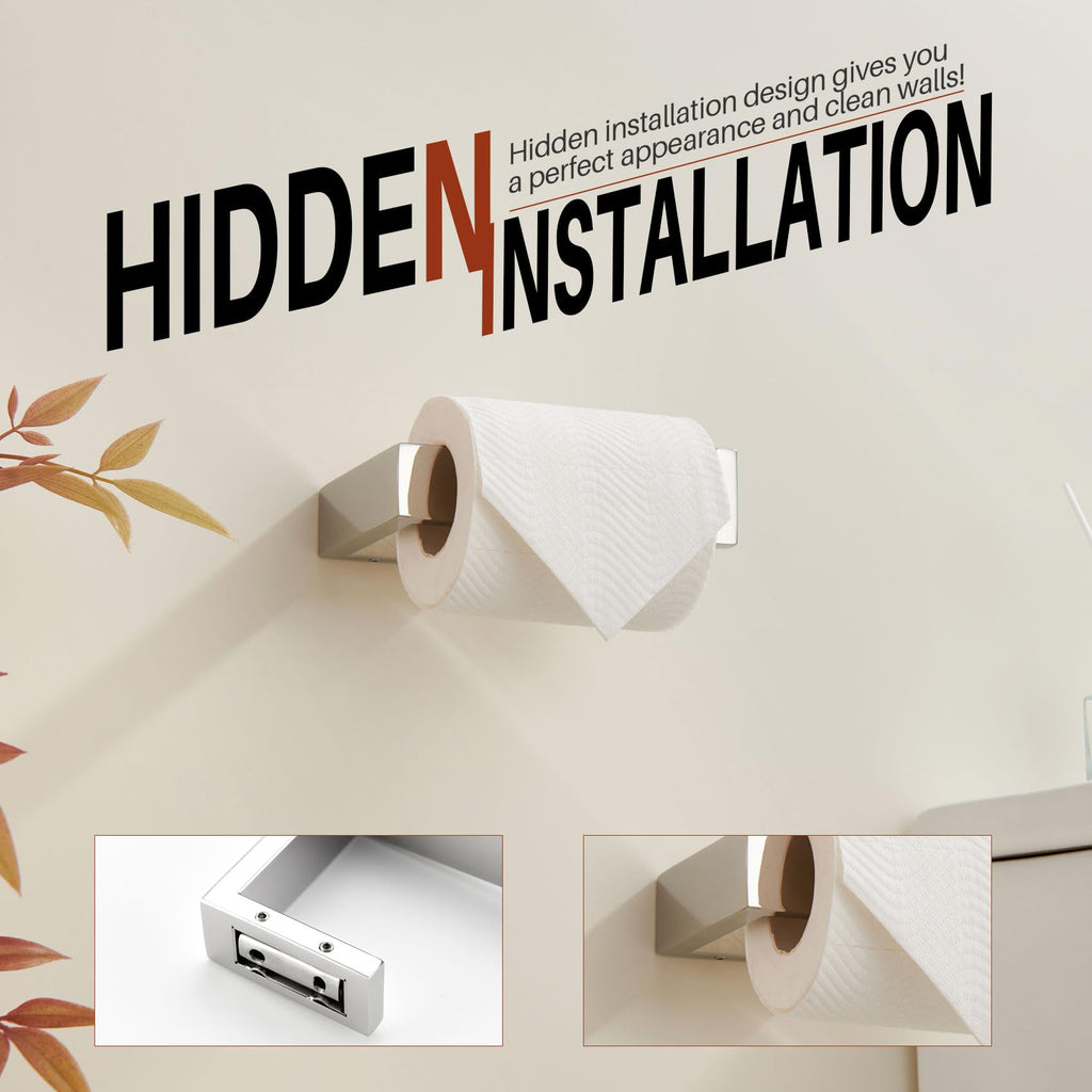 KOKOSIRI Toilet Paper Holder Chrome for Kitchen Bathroom Washroom Toilet Roll Holder Hold Mega Rolls Wall Mounted Polished Stainless Steel B2009CH