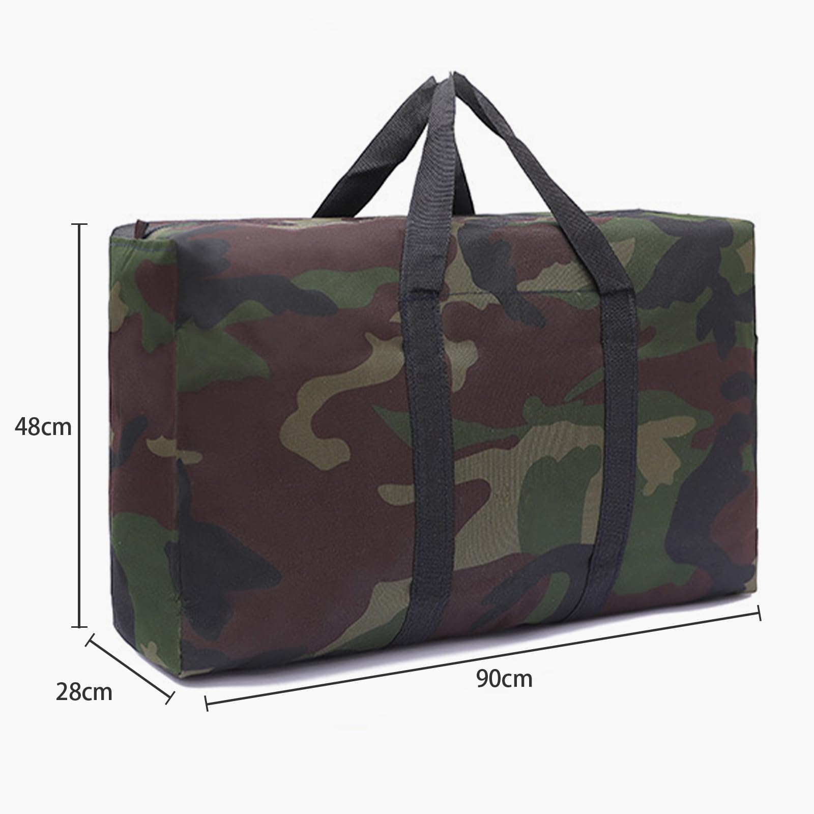 4 Packs Camouflage Extra Large Moving Bags, 125L Heavy Duty Storage Bags, Waterproof Oxford Storage Tote Duffle Bag with Zippers for Clothes, Bedding, Comforters, Pillows, Moving