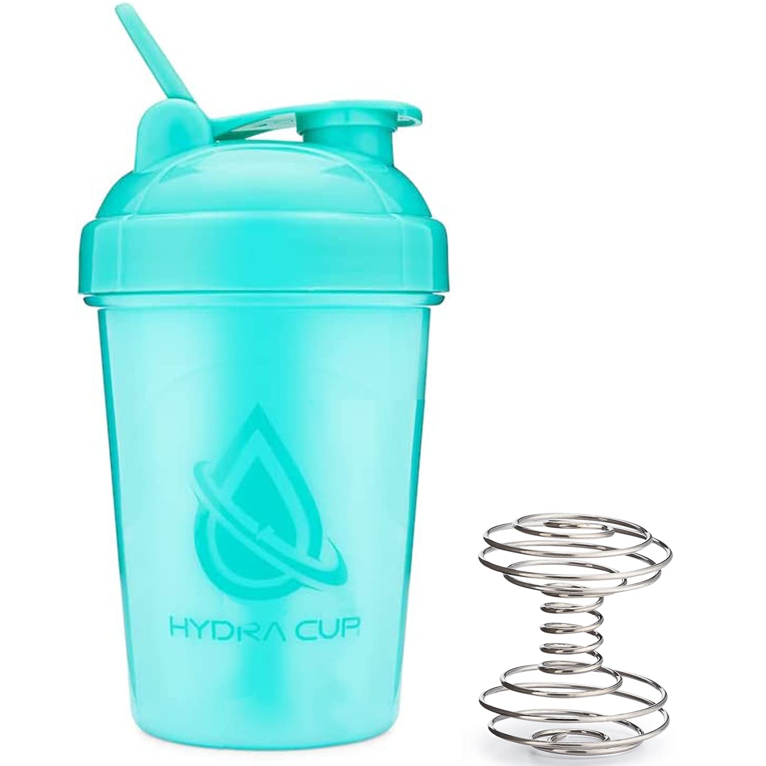 Hydra Cup - [4 Pack] 20-Ounce Shaker Bottle with Wire Whisk Balls, Max Value Protein Blenders, By Hydra Cup (Yellow, Blue, GITD, Red)