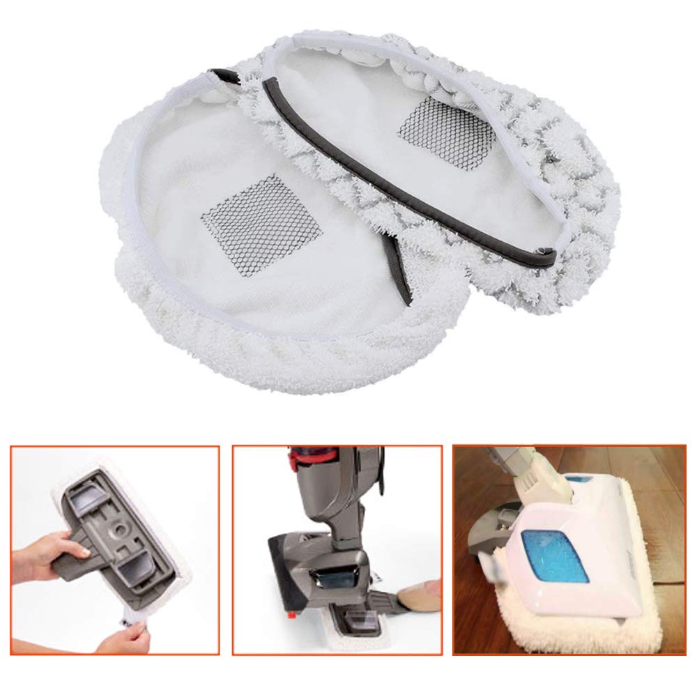 I clean 8 Packs Bissell Steam Mop Pads Replacement for 1940 1440 1544 1806 2075 Series,Compatible with Bissell 19402 19404 19408 19409 1940A 1940F 1940Q 1940T 1940W B0006 B0017, Microfiber Washable