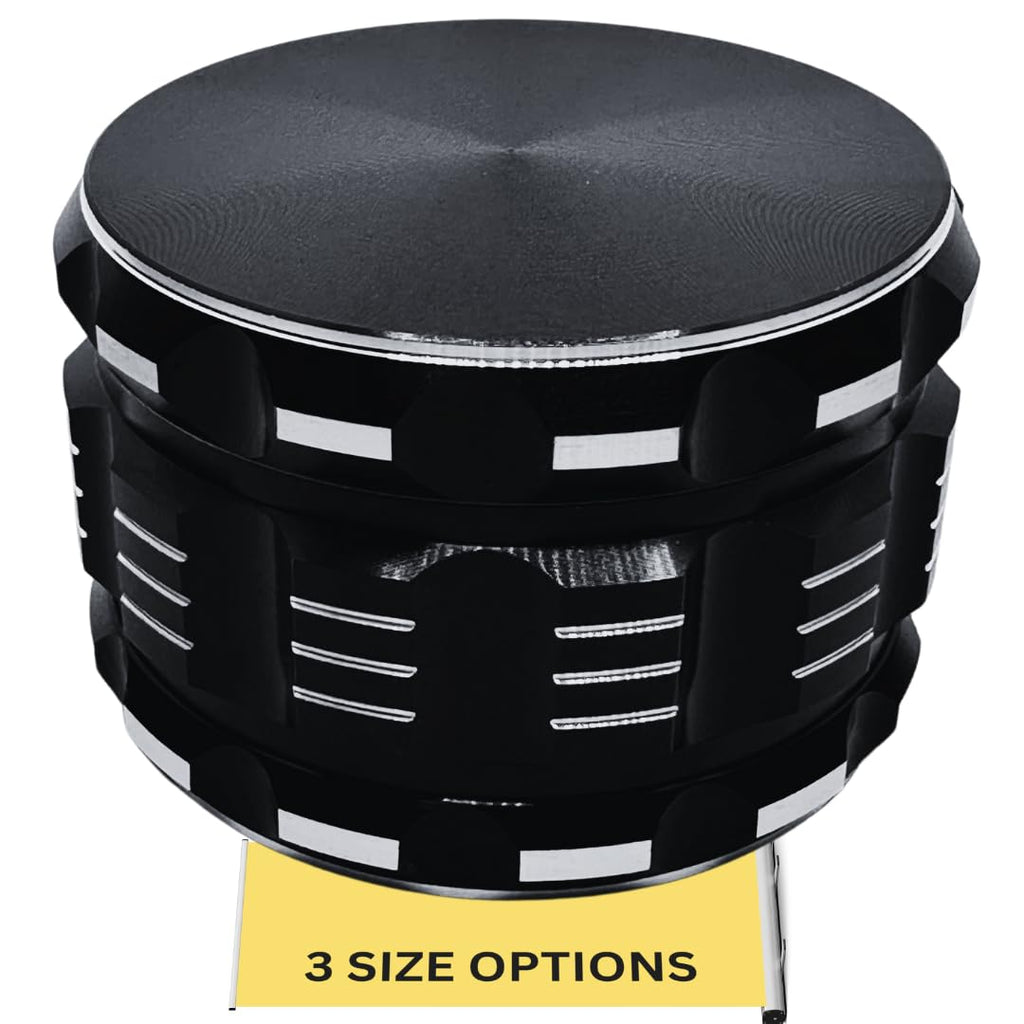 3 Inch herb grinder / 3 layer spice grinder - portable size allows for you to easily grind your herbs at home or on the go. Black Grinder is Aluminum Alloy (Black, 3 Inches) (NO Screen Catcher)