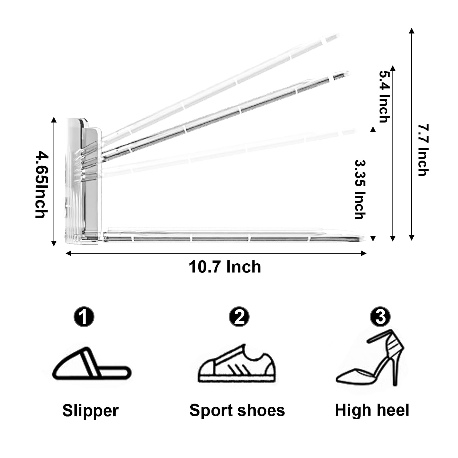 CiBiZi Adjustable Shoe Slots Organisers 10PACK Clear Space Saving Shoe Stacker Shoe Rack Holder Oraganizers for Closet Cabinet Storage (Transparent10PCS)
