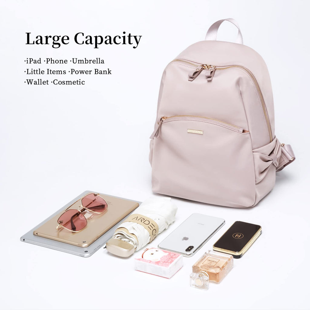Stylish Backpack Purse for Women Girls Casual Travel Daypack Mini Backpack Handbag Nylon Bookbag (Pink)