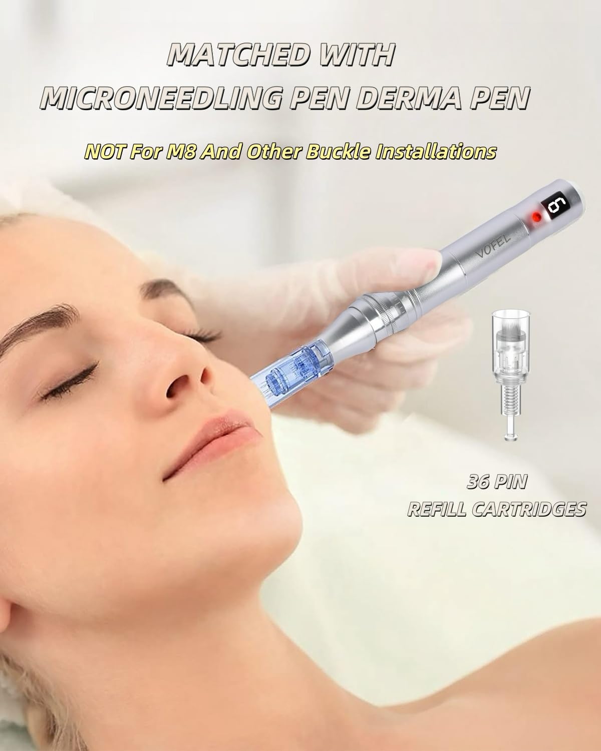 VOFEL Microneedling Pen Cartridges For Derma Roller Pen 10 Pcs Replacements (36pin)