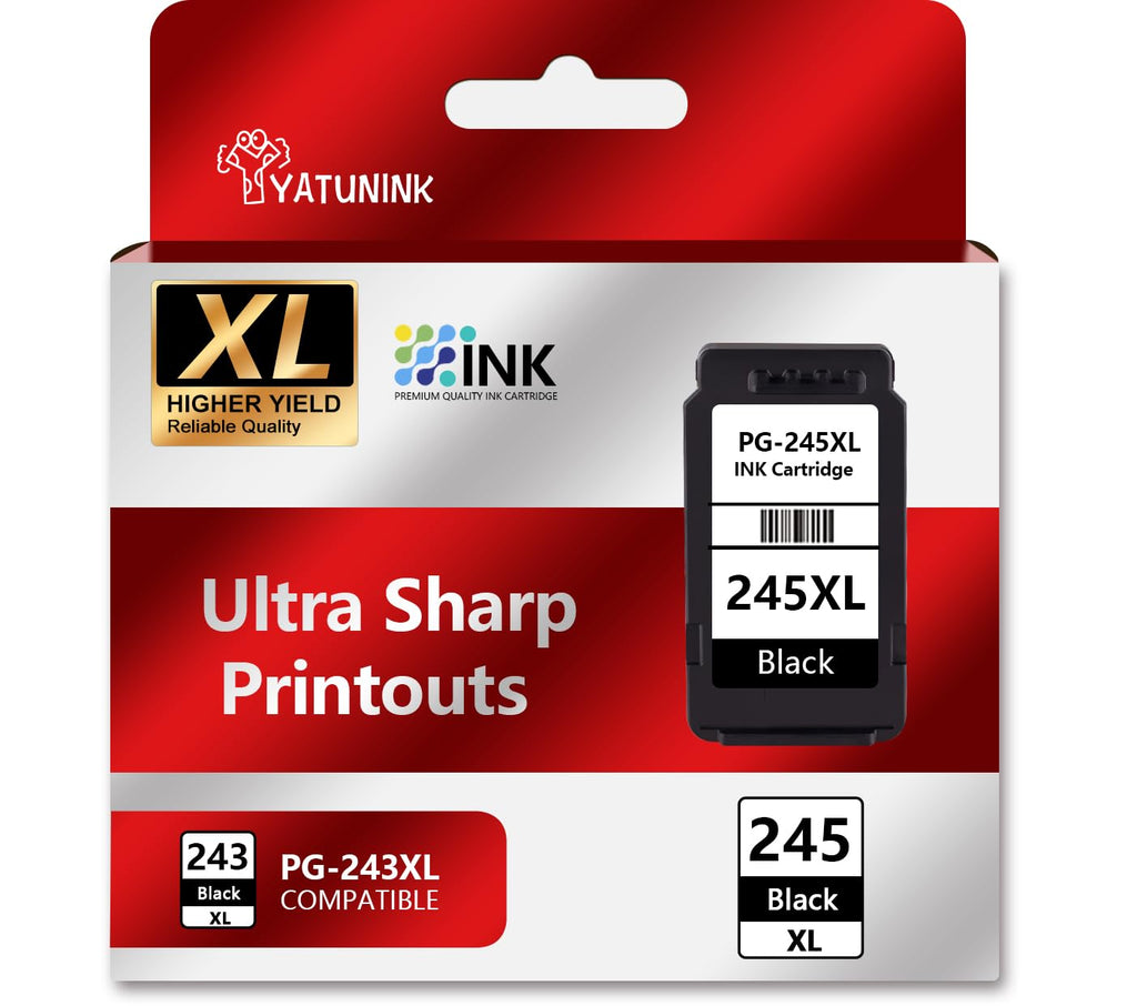 YATUNINK 245XL Ink Cartridge Compatible for Canon 245XL Black Ink PG-243 PG-245 XL PG243 PG245 Works with MX490 MX492 TR4520 TR4522 MG2500 MG2522 TS3100 TR4500 Printer PG243XL PG245XL (1Black)