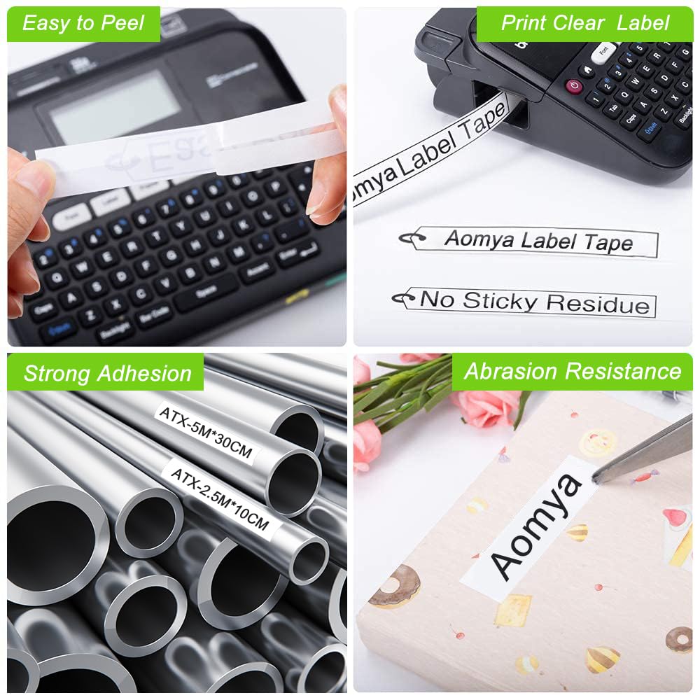 Aomya Tze Tape 12mm 0.47" Label Tape Compatible with Brother Label Maker Tape TZe-231 TZe231 TZ-231 Replacement for Brother P-Touch H110,PT-D210, PTD600, PTD400AD,PT-1290, Black on White,5-Pack…