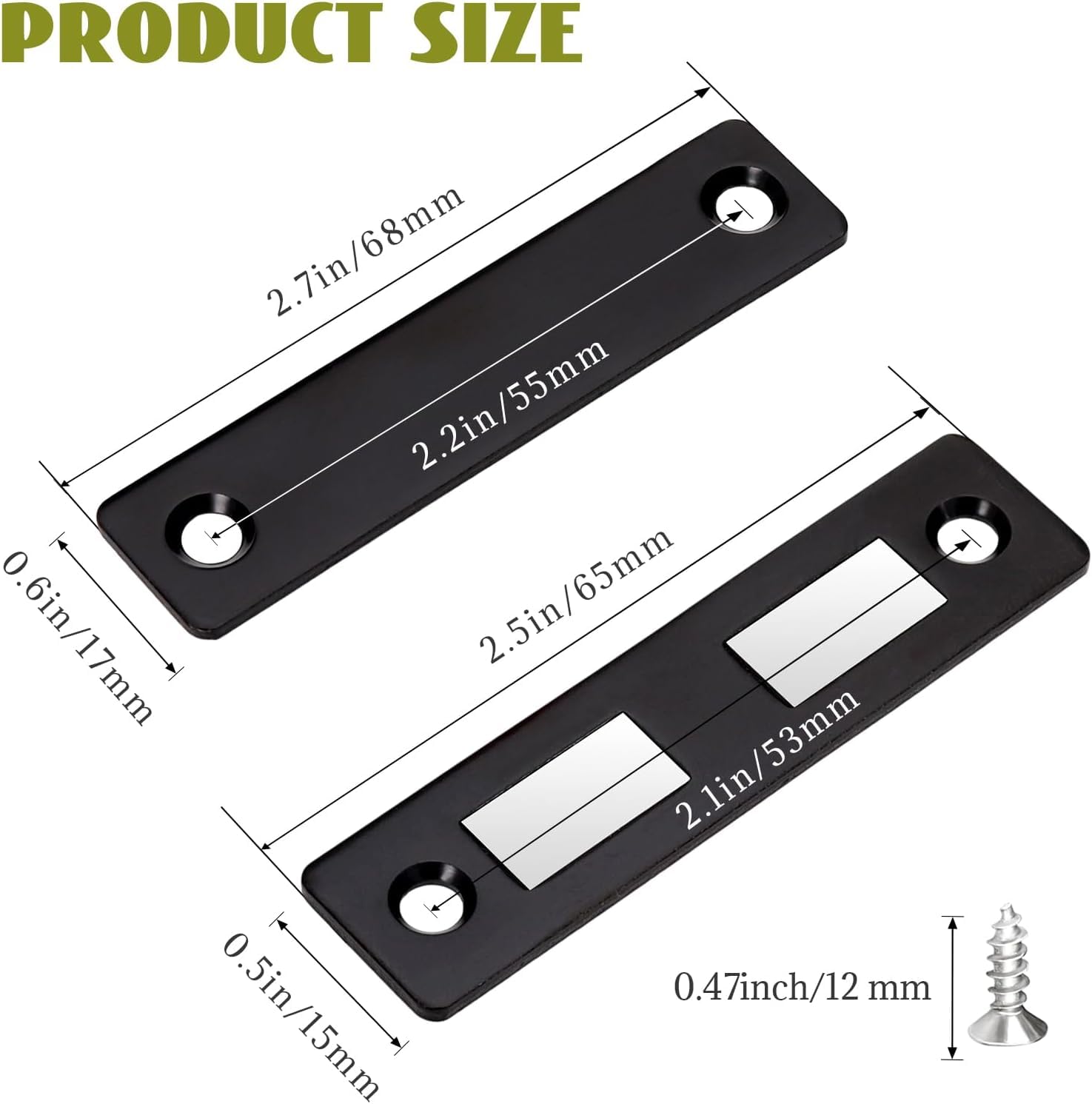 30 Lb Magnetic Door Catch Black, Heavy Duty Cabinet Latch, Cabinet Drawer Door Magnets,4 Pack Kitchen Magnets Closures, Double Magnets Latch for RV, Cabinet Door, Barn Door