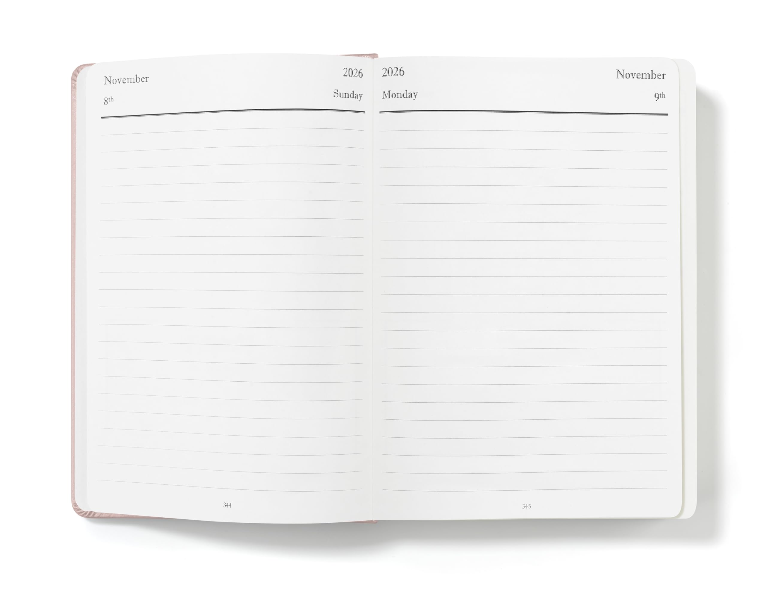 Wykeham's Executive 2026 Daily Journal Planner – Canadian Public Holidays & Format – Customisation Available (Rose, 8.5"×5.5")