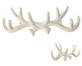 Comfify Vintage Cast Iron Deer Antlers Wall Hooks Antique Finish Metal Clothes Hanger Rack w/Hooks - 4.5"x1.5" - in Antique White