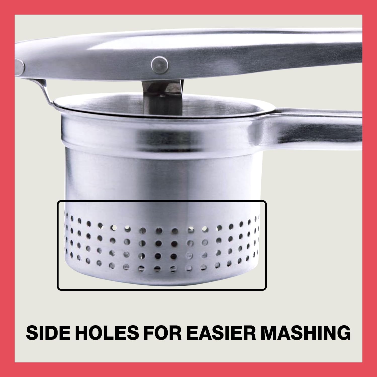 Beast Canteen Potato Ricer - 18/8 Stainless Steel, Silver, Professional Kitchen Tool, Press, Large Masher
