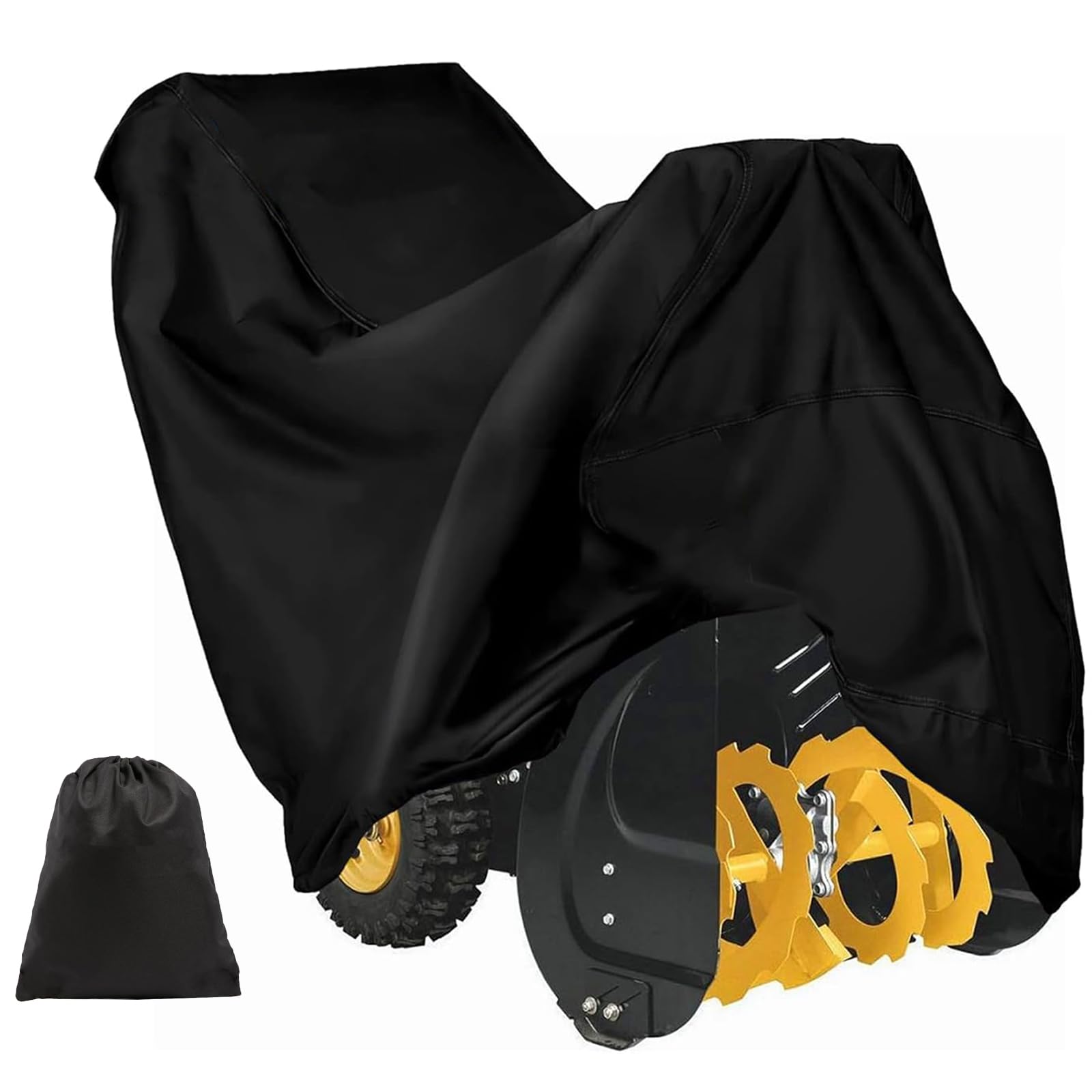 Snow Thrower Cover Waterproof Snow Blower Cover 420D Oxford with Windproof Buckles and Elastic Cord for Outdoor Electric All Weather Protection 54" Lx43 Hx32 W