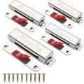 Mousike Magnetic Door Catch，70lb Stainless Steel Cabinet Door Magnets with Strong Magnetic for Kitchen Cupboard Wardrobe Closet Cabinet Door Drawer Latch (3.8"70 lbs(4 Pack))