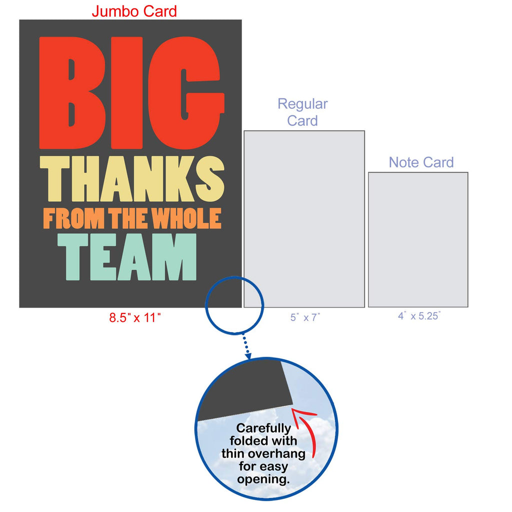 NobleWorks - Coach Thank You Greeting Card with Envelope Group, Coworker, Gang (Big 8.5 x 11 Inch) Big Thanks From The Team J6884TYG-US