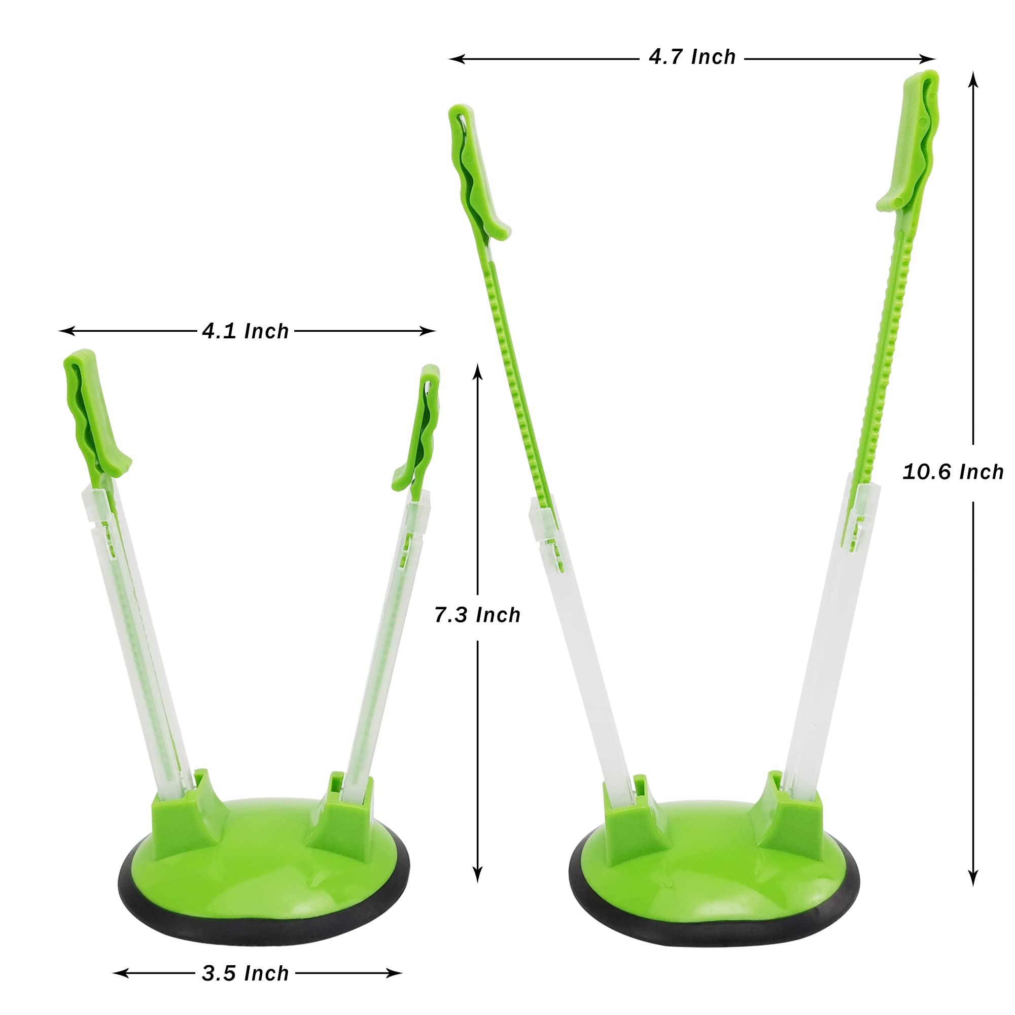 Ruibo Baggy Rack Holder for Food Prep Bag/Plastic Freezer Bag/Ziplock Bag Stand, Meal Planning/prep Holders,8 Pack Green Pack of 8