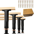 4Pcs Adjustable Height Center Support for Bed Frame, 19.5-34 CM Bed Support Legs, Bed Frame Center Support for Furniture
