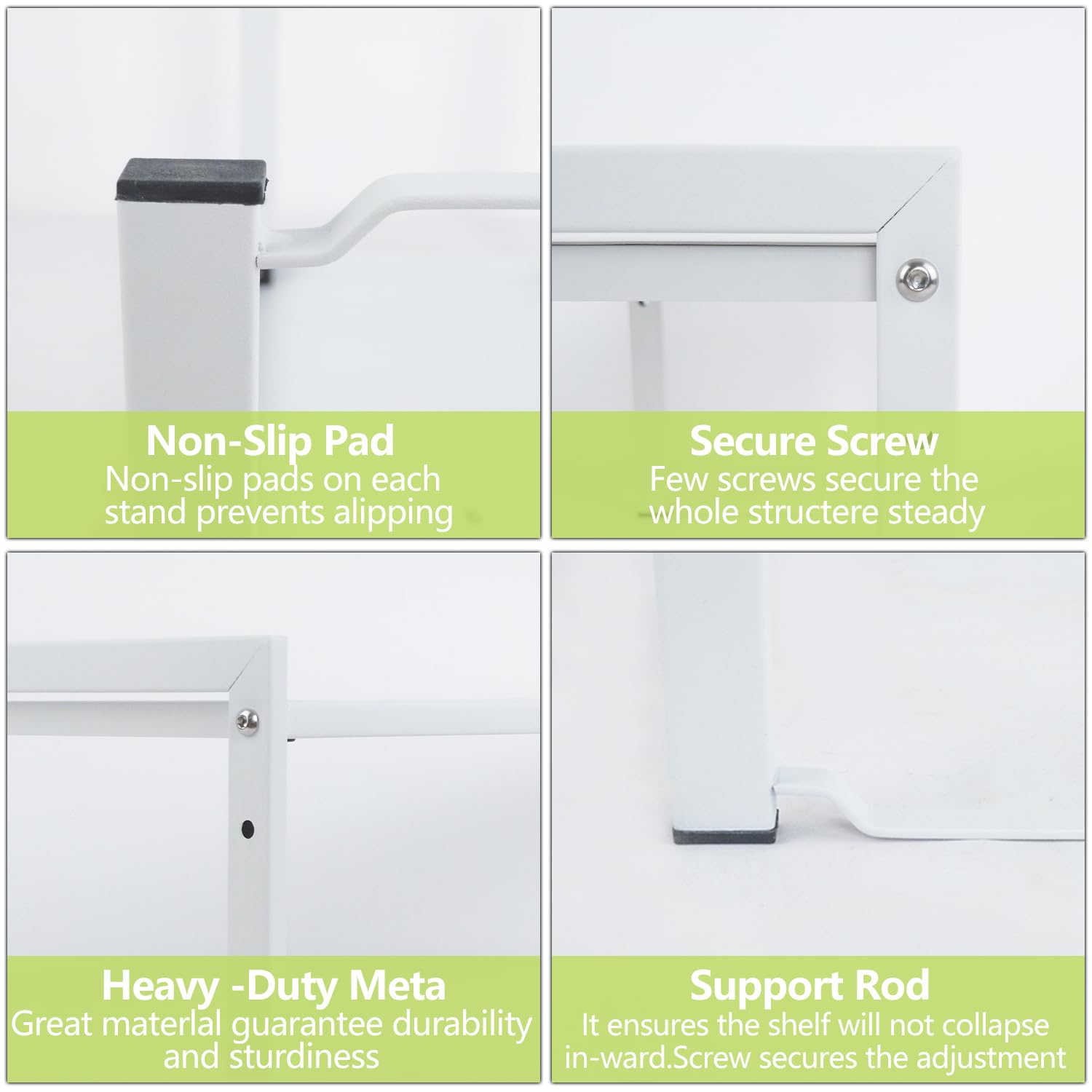 Expandable Cabinet Shelf13.8-26"(L), Stackable Kitchen Counter Shelf Organizer, Kitchen Spice Rack Pantry Shelf, Djustable Cupboard Organizer Storage Rack for Kitchen Office (White,1 pack M)