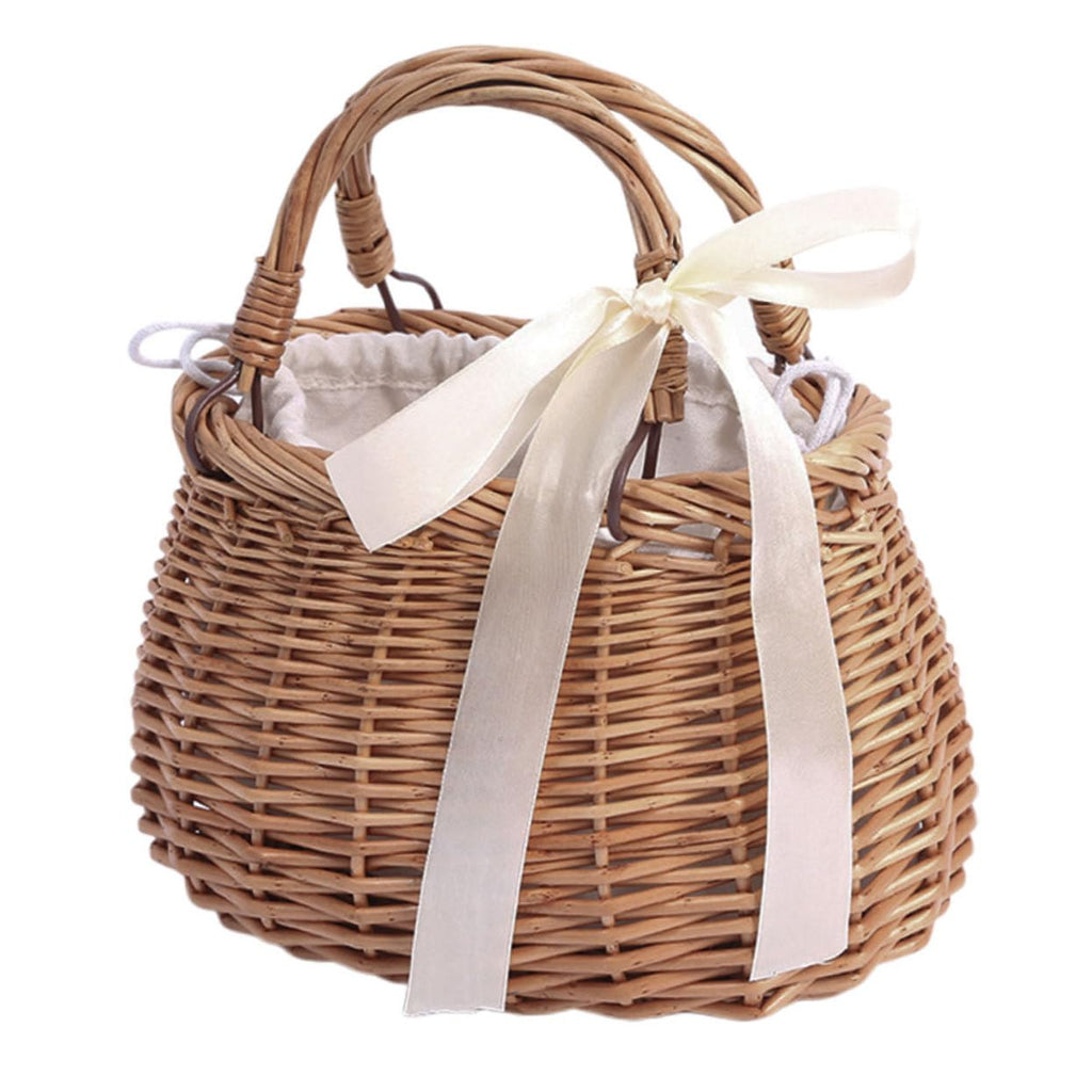 GLEAVI Handwoven Willow Flower Basket 7.48X5.90X4.72In Rustic Woven Storage Tote for Outdoor Picnic and Home Garden Decoration