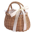GLEAVI Handwoven Willow Flower Basket 7.48X5.90X4.72In Rustic Woven Storage Tote for Outdoor Picnic and Home Garden Decoration