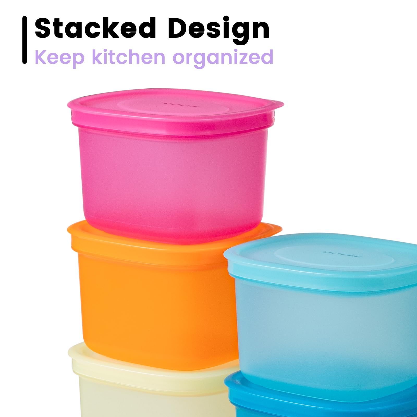 ANJUKE 7-Pack Meal Prep Containers with Lids (500mL / 2-Cup) - Airtight Reusable Plastic Food Storage Set, BPA-Free Stackable Lunch Boxes for Leftovers, Microwave & Freezer Safe