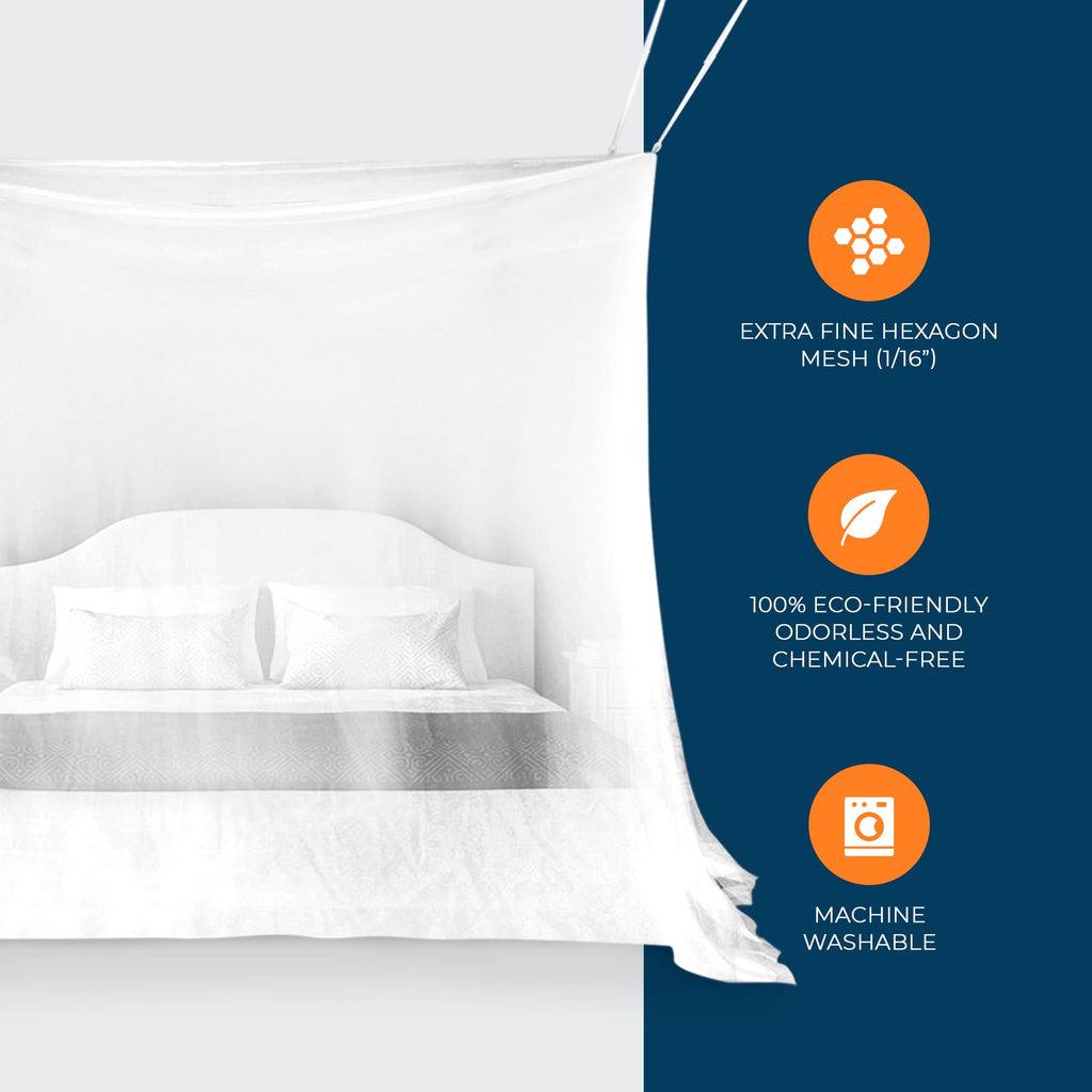 MEKKAPRO Ultra Large Mosquito Net and Insect Repellent by Large Two Openings Curtains 71" x 87" Lightweight & Portable Mosquito Netting Outdoor Camping