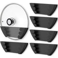 Universal Pot Lid Organizer for Cabinet - Upgraded Patented Niceyos 6 Pack Pan Lids Organizers Inside Door Wall Mount Pots Top Storage Rack Holder Kitchen, Fits 6" to 13" (Black)
