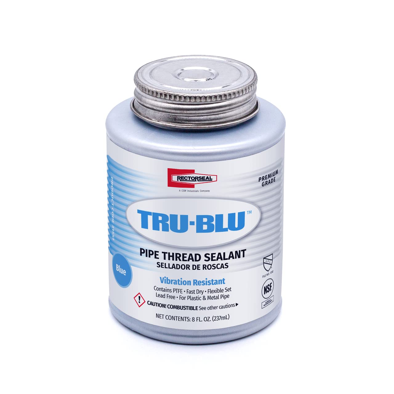 Rectorseal 31551 1/2 Pint Brush Top Tru-Blu Pipe Thread Sealant