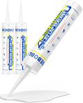 BEBOBLY RV Roof Sealant, Self Leveling Lap Caulk White, RV Caulking Waterproof, Flexible & Non-Cracking, RV Lap Sealant for Camper, Trailer & Motorhome Roof Repair, Secure Odorless, 2 Pack