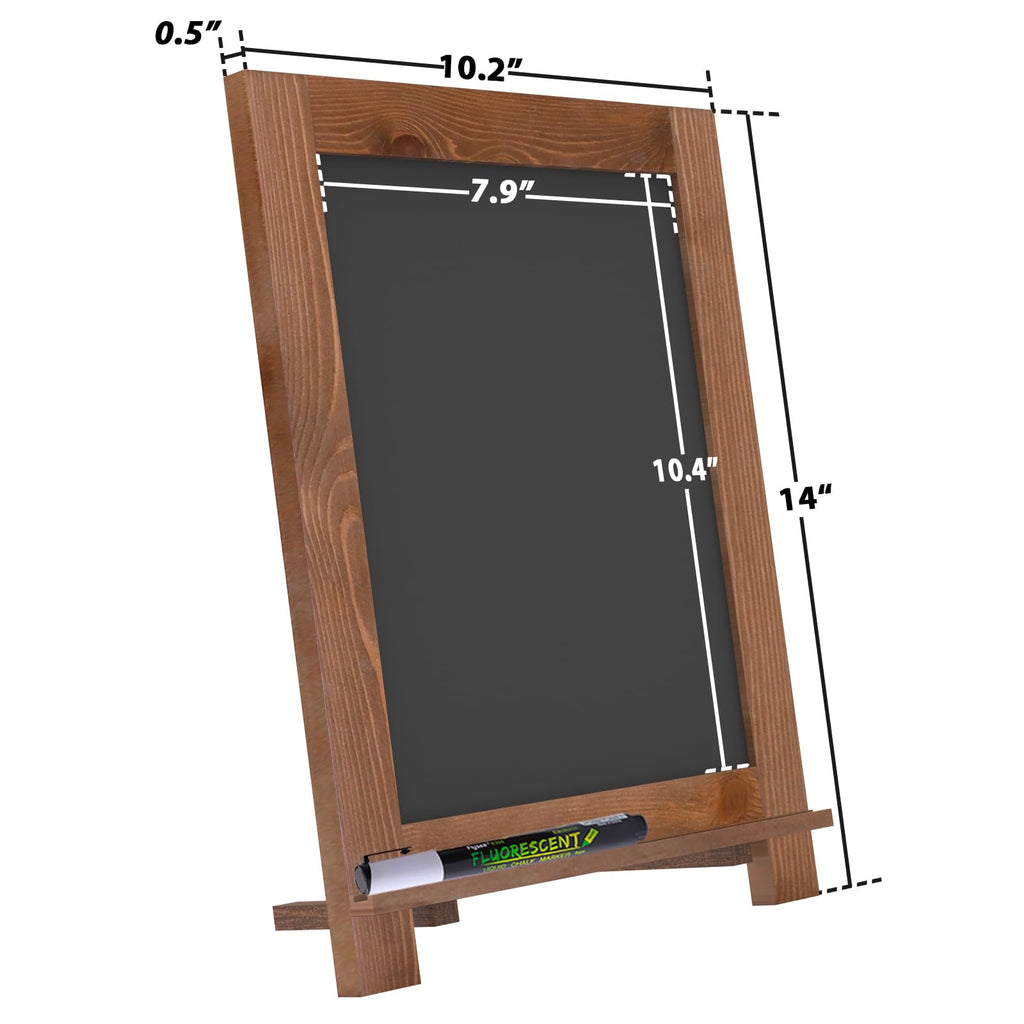 Magnetic Chalkboard 10"x14" Small Chalkboard Signs with Stand, Tabletop or Wall-Hanging Menu Board, Rustic Wood Frame Chalk Board Sign Board for Countertop Display/Home Décor/Wedding