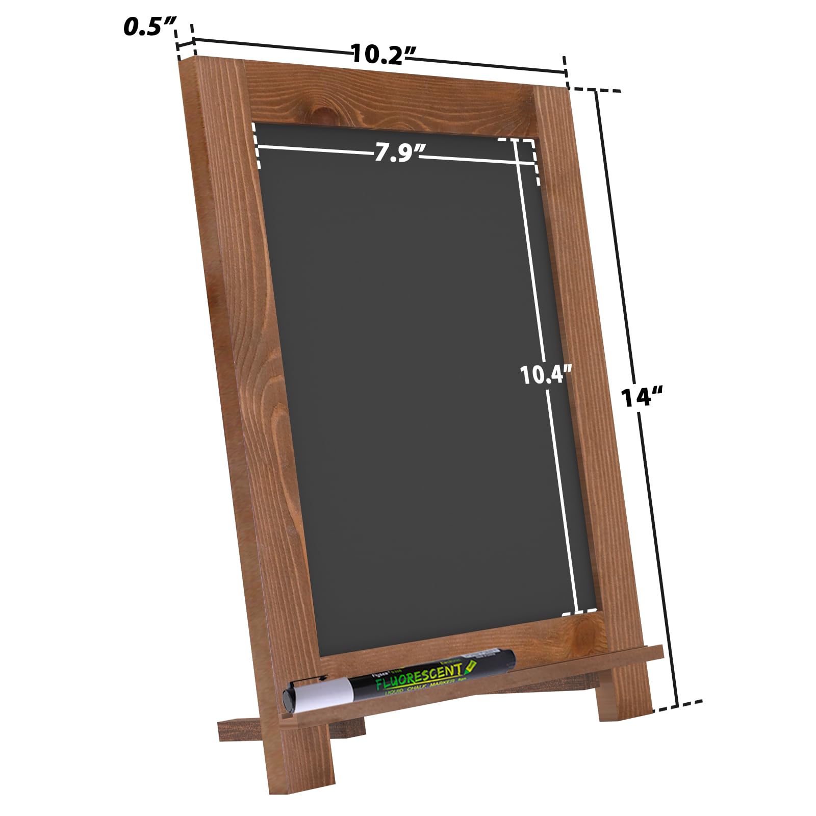 Magnetic Chalkboard 10"x14" Small Chalkboard Signs with Stand, Tabletop or Wall-Hanging Menu Board, Rustic Wood Frame Chalk Board Sign Board for Countertop Display/Home Décor/Wedding