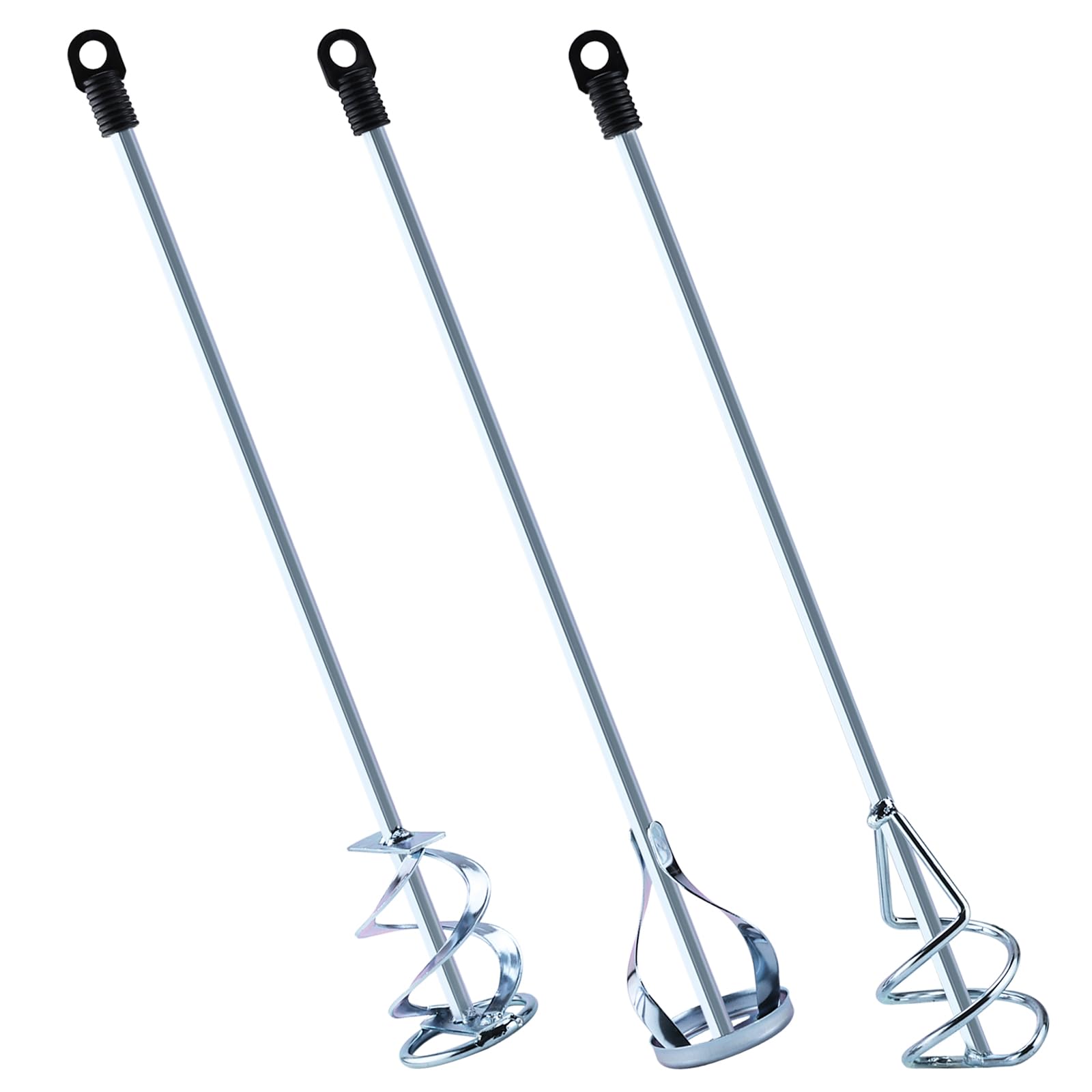 Patioer Paint Mixer Set for Drill, Epoxy Resin Mud Cement Paint Stirrer for 1-5 Gallon Buckets, 15 3/4" Length 5/16" Hex Shaft Zinc Plated Steel Mixer, 3PCS