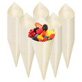Coloch 200 Piece Disposable Wood Charcuterie Cone, 7 Inch Pinewood Food Cone Cups for Appetizer, Finger Food, Snack, Party, Wedding Catering, Buffet