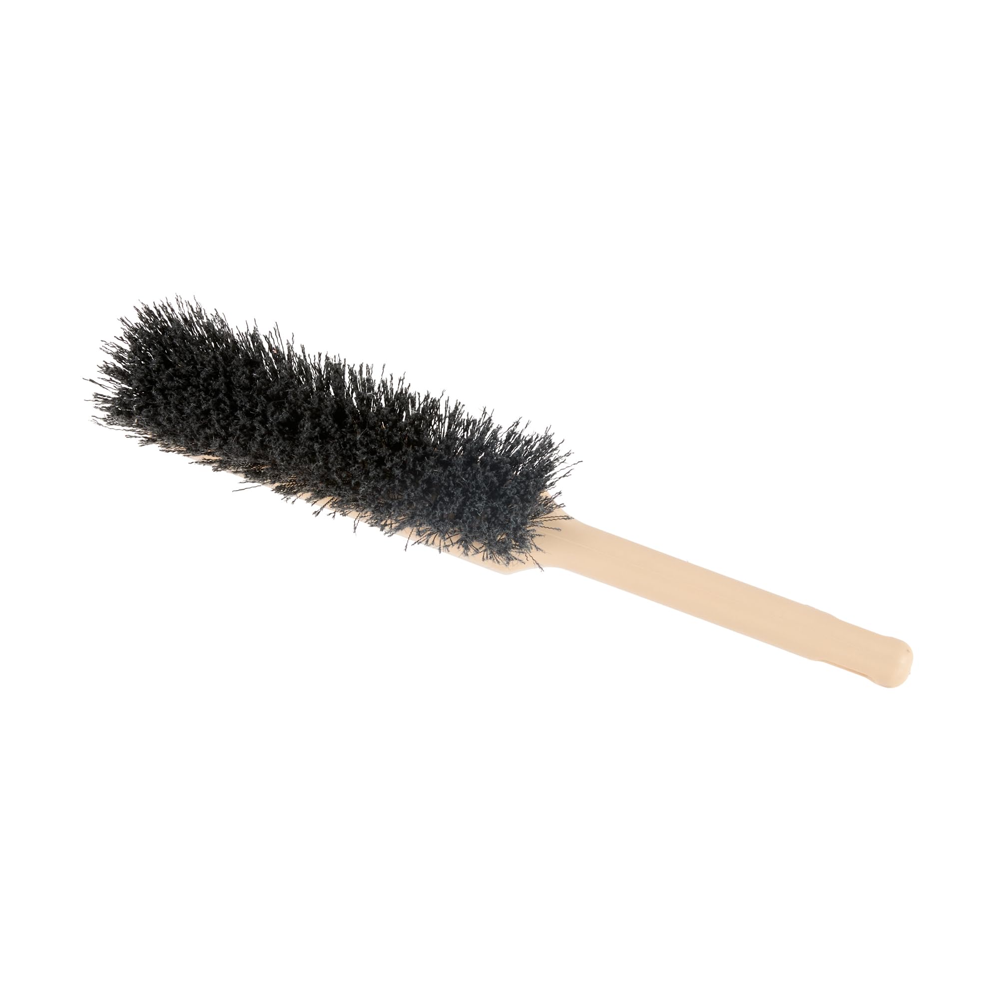 Restaurantware-Clean Tek Professional 13.78 Inch Counter Brush, 1 Heavy-Duty Hand Broom Brush - Flagged Bristles, Ergonomic Handle, Beige Plastic Cleaning Scrub, for Sweeping, Dusting, Woodworking