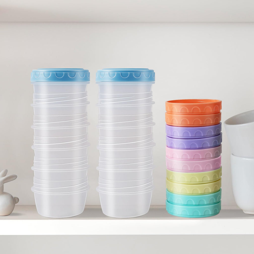 Onilife 12 Pack 2.7 OZ Small Containers with Lids, Salad Dressing Container to Go, Dishwasher Microwave Safe Tiny Condiment Sauce Containers for Lunch Box, Leakproof Freezer Food Containers Jars