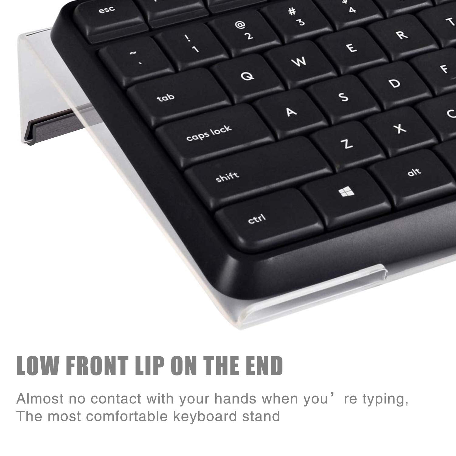 Refrze Computer Keyboard Stand-PC Keyboard Stand,Titled Keyboard Stand,Clear Acrylic Keyboard Tray（Holder) for Easy Ergonomic Typing and Working at Home and Office