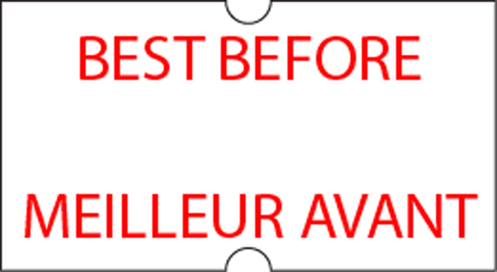 MoTEX 5500 Pricing sticker labels (Best Before/Meilleur Avant - Red) with ink roller - Required Date labelling and Expiration labels for products and Perishable Goods
