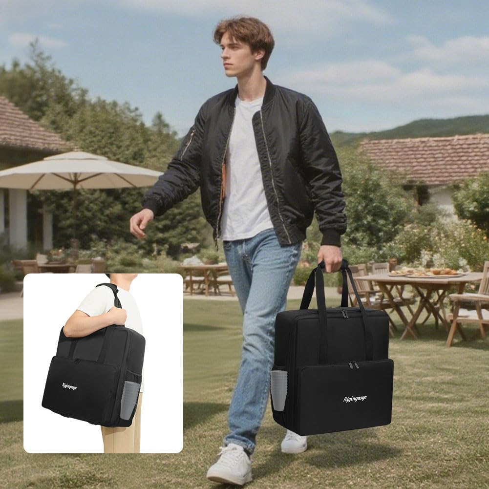 Ajyingasyo Carrying Bag for Ninja Slushie Machine FS301 & FS299, Padded Heavy Duty Water Resistant Outdoor Frozen Drink Maker Travel Party Tote, with Multi-pockets and Padded Handle