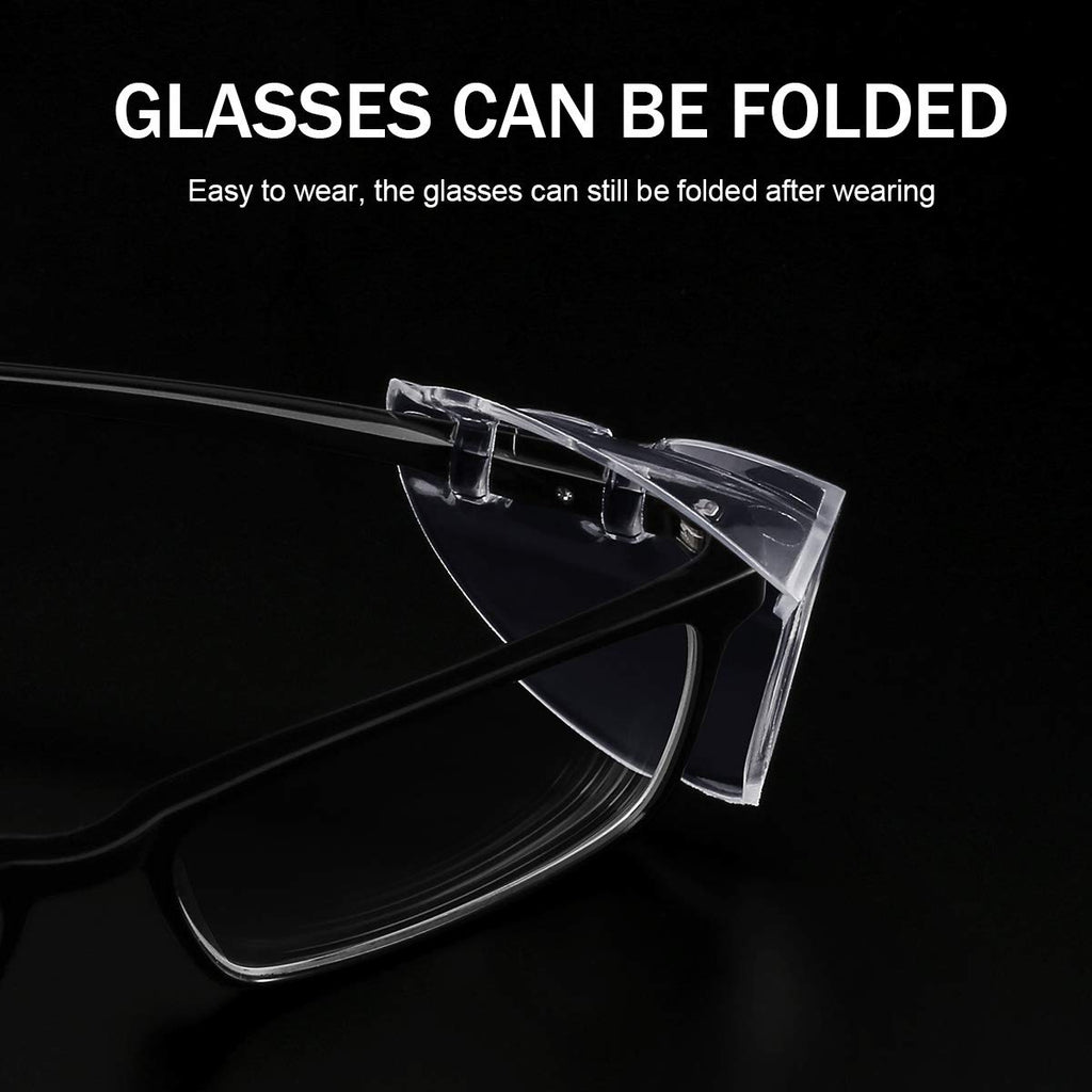 10 Pairs Safety Glasses Side Shields, Slip on Clear Side Shields for Glasses Eye Protection Lunette, Fits Small to Medium Eyeglasses clip on (10)