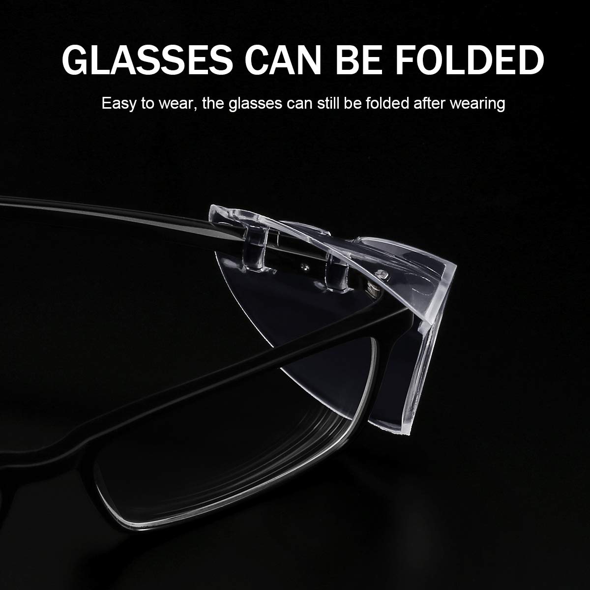 10 Pairs Safety Glasses Side Shields, Slip on Clear Side Shields for Glasses Eye Protection Lunette, Fits Small to Medium Eyeglasses clip on (10)