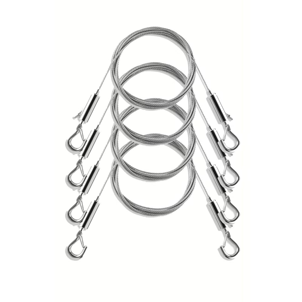 Adjustable Picture Hanging Wire, Upgrade Mirror Frame Hanging Kit, 6.6FT Heavy Duty Stainless Steel Wire Rope, Supports Up to 100lbs (Silver, 4PCS-6.6FT)