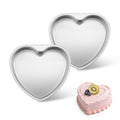 E-far 6 Inch Heart Cake Pan, 2Pcs Stainless Steel Small Heart Shaped Cake Mold, Cake Tin Baking Pan for Valentine's Day Anniversaries Wedding, Non-Toxic & Dishwasher Safe