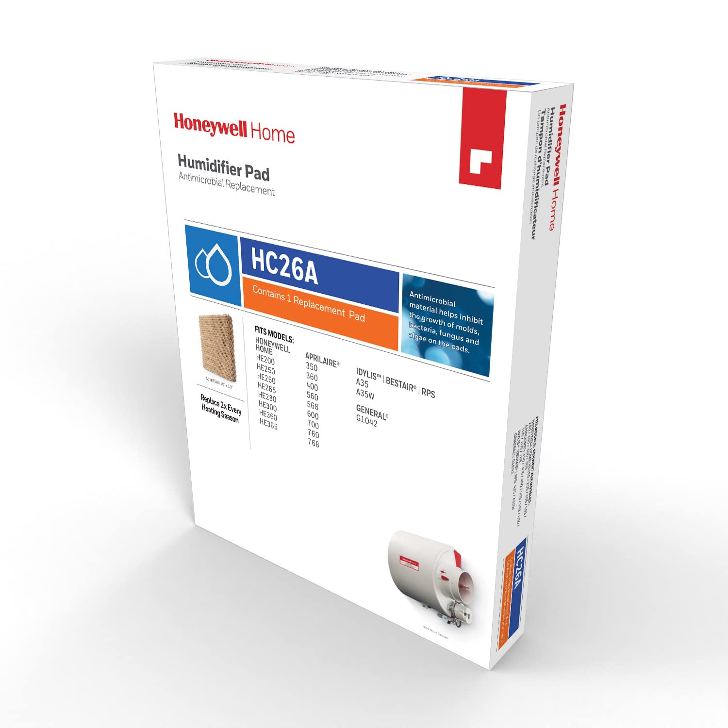 Honeywell Home HC26A1016/U Whole House Humidifier Replacement Pad (White) 13.25 x 10 x 1.5 inches
