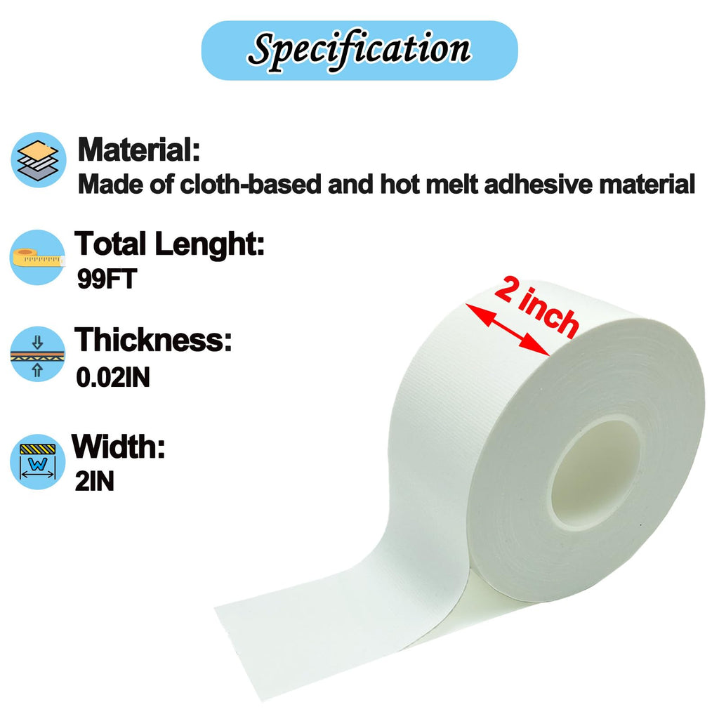 KAIHENG Window Weather Sealing Tape, White Window Draft Isolation Film, Waterproof AC Insulation Air Conditioner Sealing Tape to Keep Out Cold Air, Dust, Rain, 2IN X 99FT, No Residue